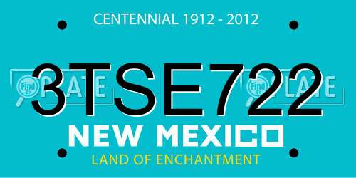 3TSE722 New Mexico License Plate