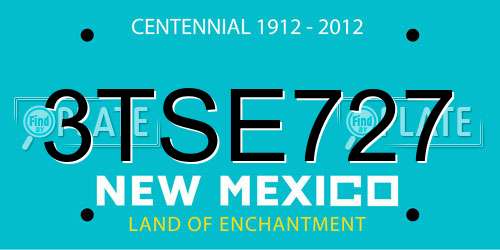 3TSE727 New Mexico License Plate