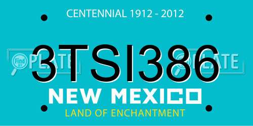 3TSI386 New Mexico License Plate