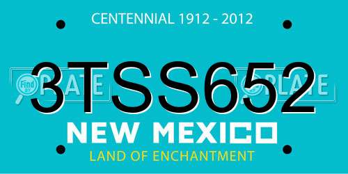 3TSS652 New Mexico License Plate
