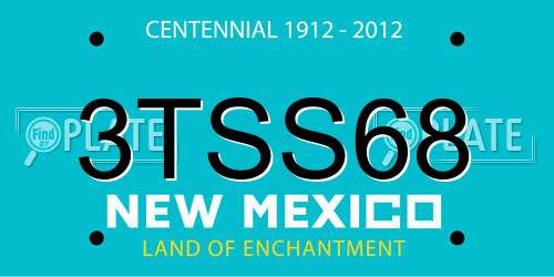 3TSS68 New Mexico License Plate