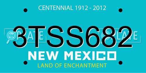 3TSS682 New Mexico License Plate