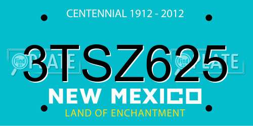 3TSZ625 New Mexico License Plate