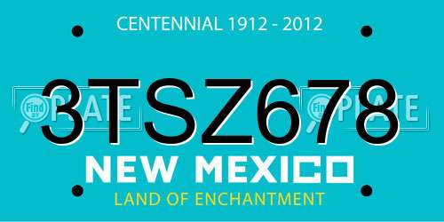 3TSZ678 New Mexico License Plate