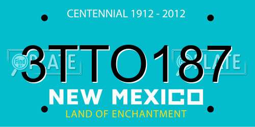 3TTO187 New Mexico License Plate
