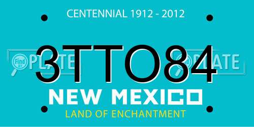3TTO84 New Mexico License Plate