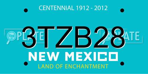 3TZB28 New Mexico License Plate