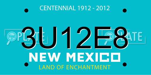 3U12E8 New Mexico License Plate