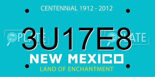 3U17E8 New Mexico License Plate