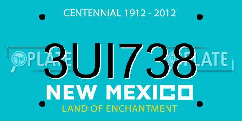 3UI738 New Mexico License Plate