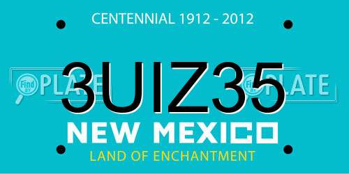 3UIZ35 New Mexico License Plate