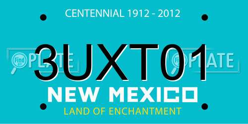 3UXT01 New Mexico License Plate