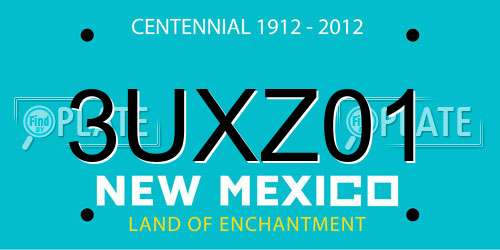 3UXZ01 New Mexico License Plate