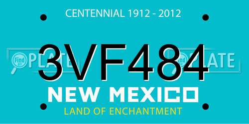 3VF484 New Mexico License Plate