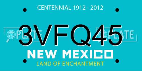 3VFQ45 New Mexico License Plate