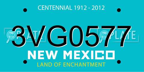 3VG0577 New Mexico License Plate