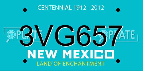 3VG657 New Mexico License Plate