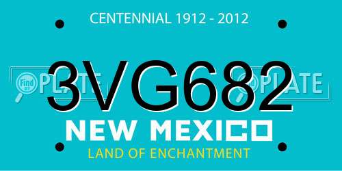 3VG682 New Mexico License Plate