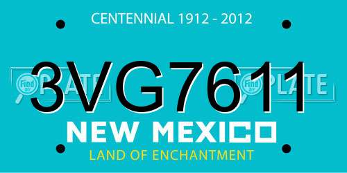 3VG7611 New Mexico License Plate