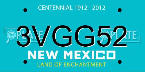 3VGG52 New Mexico License Plate