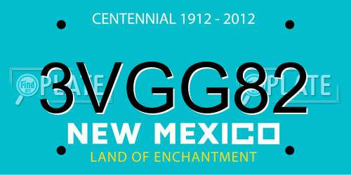 3VGG82 New Mexico License Plate