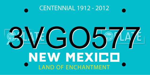 3VGO577 New Mexico License Plate