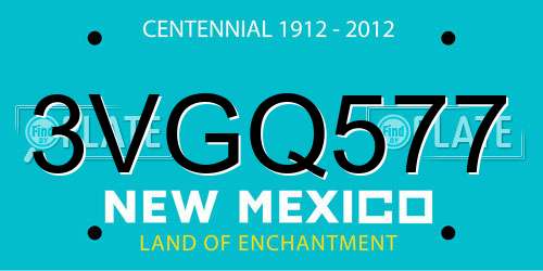 3VGQ577 New Mexico License Plate