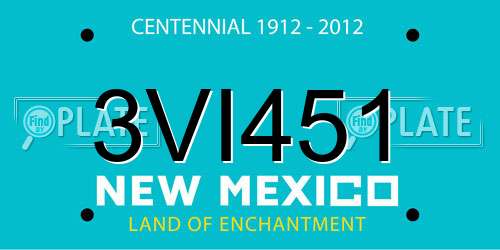 3VI451 New Mexico License Plate