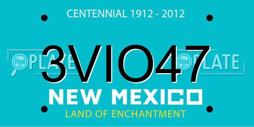3VIO47 New Mexico License Plate