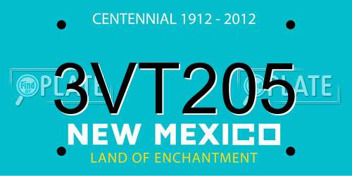 3VT205 New Mexico License Plate