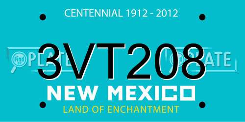 3VT208 New Mexico License Plate