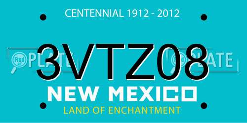 3VTZ08 New Mexico License Plate