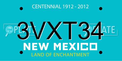 3VXT34 New Mexico License Plate