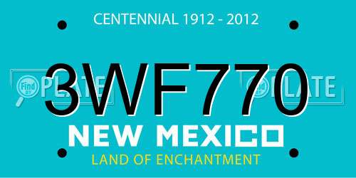 3WF770 New Mexico License Plate