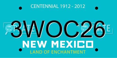 3WOC26 New Mexico License Plate