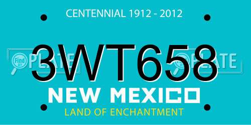 3WT658 New Mexico License Plate