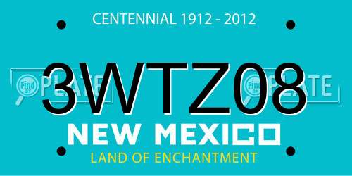 3WTZ08 New Mexico License Plate