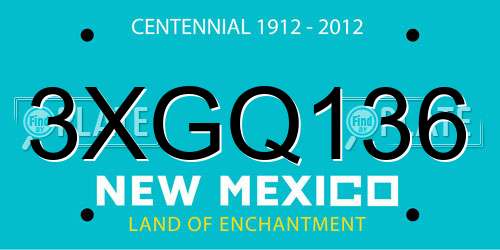 3XGQ136 New Mexico License Plate