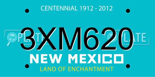 3XM620 New Mexico License Plate