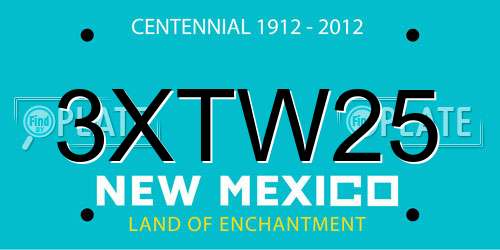 3XTW25 New Mexico License Plate