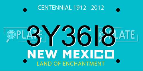 3Y36I8 New Mexico License Plate