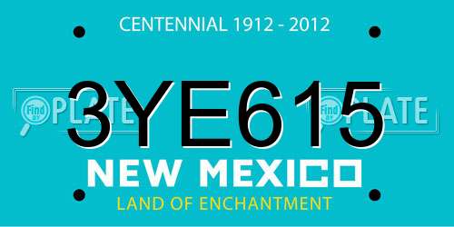 3YE615 New Mexico License Plate