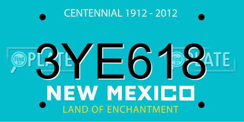 3YE618 New Mexico License Plate