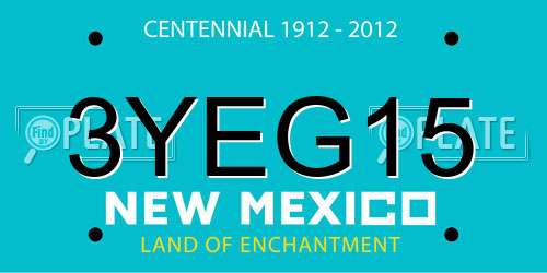 3YEG15 New Mexico License Plate