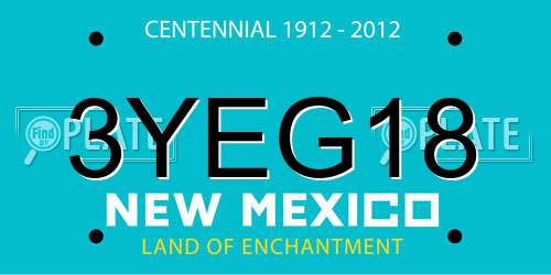 3YEG18 New Mexico License Plate