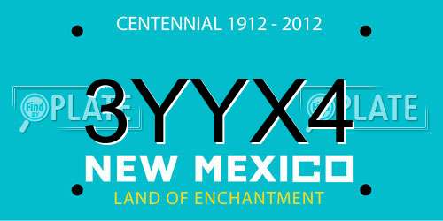 3YYX4 New Mexico License Plate