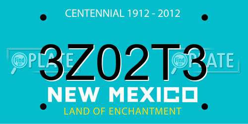 3Z02T3 New Mexico License Plate