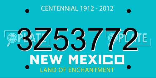 3Z53772 New Mexico License Plate