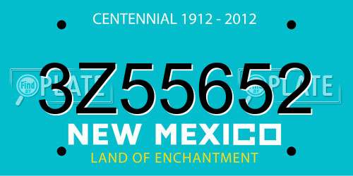 3Z55652 New Mexico License Plate