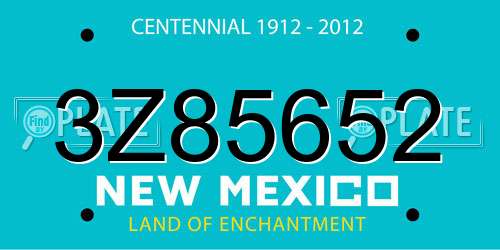 3Z85652 New Mexico License Plate